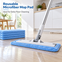 Tête de balai plat en microfibre super absorbante et durable, double usage, pour balai magique humide/sec, compatible avec les poignées en aluminium ou en plastique