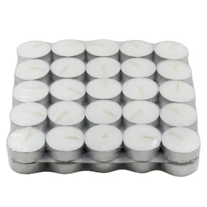 Unscented White Candle Diwali Wax Candle Smokeless Unscented White Colored Tea Light Candle 50 Pack