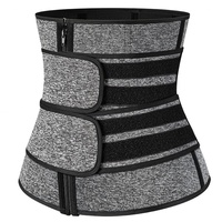 Faja Reductora de Cintura para Mujer, Transpirable, de Látex, para Yoga, Gimnasio, Deportes, con Refuerzo en el Abdomen, Cierre de Botones, Color Negro/Rojo