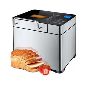 Haushaltsbrotmaschine mit LED-Anzeige 17-19 automatische Programme Brotgrößenwahl 500-750-1000G 1,0LB 1,5LB 2,0LB