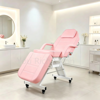 Table de massage roulante avec roulettes, table de massage en mousse haute densité épaisse, table de salon de tatouage et de soins du visage sur roulettes, table de spa réglable