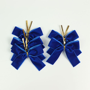 Fábrica pronta para enviar Pre-handmade Pretty Blue Color Velvet <span class=keywords><strong>Ribbon</strong></span> Bow para Candy Gift Packing - Product Image 5