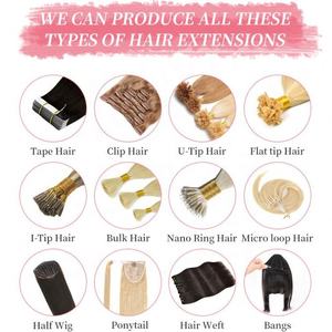 Amygirl Customized Logo Flat I-Tip Yaki <b>Hair</b> Remy <b>Hair</b> Virgin Calidad 12A Silicone Micro Ring <b>Extensions</b> Beads No Shedding - Product Image 5