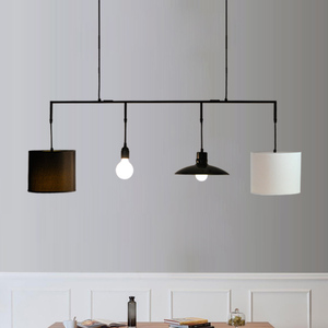 Nuevo diseño E27 minimalista luz mixto cuatro en una tela metálica colgante lámpara - Product Image 1