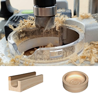 Fraise à chanfreiner à 3 cannelures Up-Cut avec roulement, fraises de nettoyage en forme de bol, motif en spirale pour le travail du bois, longueur de coupe de 3/8 pouces