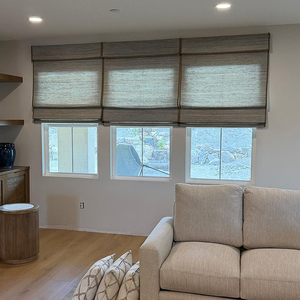 Stores occultants artisanaux motorisés intelligents en bambou naturel, chanvre et jute tissé, contrôlables par application Alexa <span class=keywords><strong>Google</strong></span> Home - Product Image 1