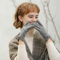Недорогие мягкие тонкие Зимние Модные женские перчатки с сенсорным экраном, грелка для рук