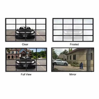 Porte de garage sectionnelle moderne 9x8 9x7 16x7 à vue complète en aluminium et verre trempé, porte de garage électrique en plexiglas