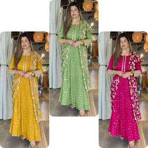 Beau mariage lourd Designer Anarkali Salwar costume robe fête porter lourd pakistanais Anarkali Style costumes au prix de gros - Product Image 5