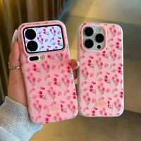 Coque pour iPhone ZL071 en forme de tulipe rose pour iPhone 17 Pro Max/16/15