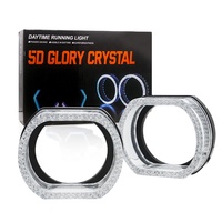 Nouvelles lentilles de projecteur de voiture à LED de 3 pouces 2,5 Angel Eyes 12v Contrôle par application mobile IP67 Étanche Blanc + Jaune Certifié CE Lumière de voiture
