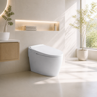 Inodoro Inteligente Todo en Uno con Bidé Automático, Asiento con Calefacción, Control Remoto, Taza Cuadrada, Drenaje S-Trap y P-Trap