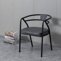 Chaise de salle à manger moderne en bois massif et fer forgé de style américain, coussin souple, dossier pour usage domestique, loisirs, thé au lait, boutiques d'extérieur
