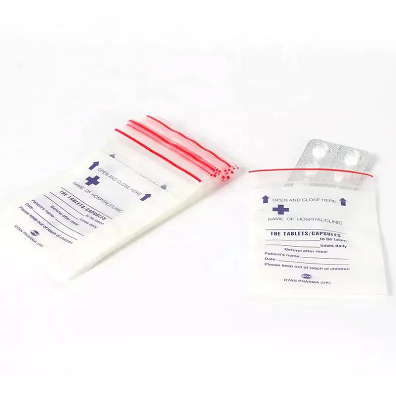 Ilaç küçük paket ambalaj tıbbi sınıf plastik ilaç dağıtım kilitli hava geçirmez hap çanta