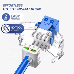 AMP loại 180 độ UTP Cat6 ABS nhà ở toolless Keystone Jack RJ45 8P8C Krone nữ Modular kết nối - Product Image 5