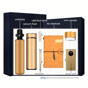 Set de Regalo 7 en 1 Personalizado: Paraguas Promocional, Termo, Memoria USB, Bolígrafo, Altavoz, Cuaderno A6 y Batería Externa - Product Image 3