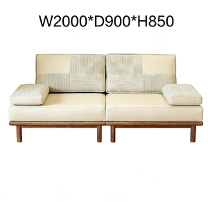 Sofá <span class=keywords><strong>Cama</strong></span> Convertible de Estilo Nórdico con Estructura de Madera Maciza |   Sofá Modular de Tela <span class=keywords><strong>Patchwork</strong></span> para Sala de Estar - Product Image 6