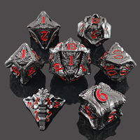 Ensemble de dés polyédriques en métal massif pour jeux de société D&D, en alliage de zinc, dés D20, 7 pièces, durables et écologiques