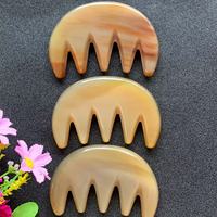 Peigne de Massage en Corne de Yak Blanc de Haute Qualité avec Logo Personnalisé Bâton de Tendon Epaissi Massage de la Tête Peigne Méridien Peigne Gua Sha