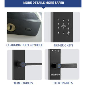 La nueva tienda ofrece un gran descuento Cerradura de combinación inteligente de huellas dactilares Puerta de madera para apartamentos Aplicaciones de múltiples escenas en la nube - Product Image 5