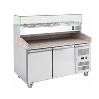 Équipement de réfrigération en acier inoxydable de cuisine commerciale comptoir de table Tube de cuivre Pizza Prep Salad Bar réfrigérateur