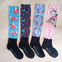 Chaussettes équestres à quantité minimale de commande bas conception personnalisée avec logo au genou impression équitation chaussettes équestres vente en gros