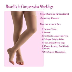 Uyluk yüksek sıkıştırma çorap anti-emblism hortum kadınlar ve erkekler için 20-30 MmHg destek silikon nokta-üst açık ayak çorap - Product Image 3