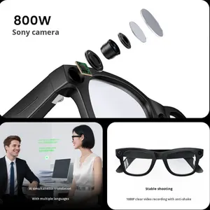 Lunettes intelligentes photochromiques IA avec caméra 8MP, enregistrement vidéo et audio HD 1080P, lunettes connectées avec double micro, lunettes VR intelligentes - Product Image 4