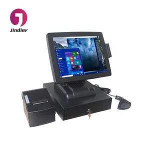 Point of sale pos system 15 inch true flat touch screen desktop computer /pos terminal for supermarket