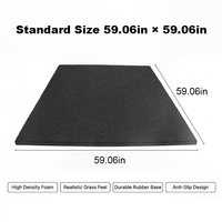 Matras Golf untuk Latihan di Rumah dan Komersial, Ukuran 59.06X59.06 Inci, Tebal 10Mm, Terbuat dari Nylon Impor, Lapisan Ganda, Alas Anti Selip dari EVA Kepadatan Tinggi 15Mm