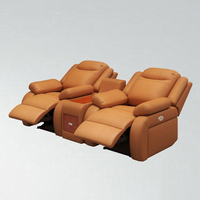 Canapé inclinable électrique moderne 4 places pour home cinéma avec plusieurs consoles et porte-gobelets, ensemble de canapés à mouvement électrique