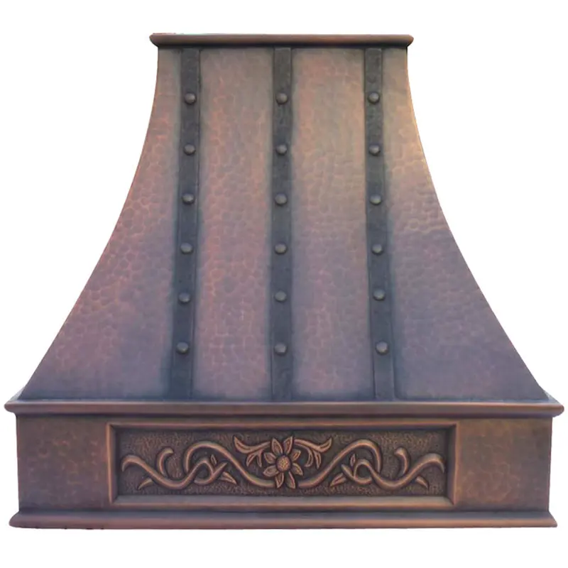customized handcrafted copper hammered exhaust range hood for kitchen wall mounted