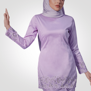 Sipo ชุดเดรส Baju kurung Eid borong MINI kurung สำหรับมุสลิมมาเลเซียผู้หญิงผ้าไหมตรงปัก - Product Image 4