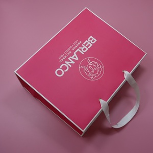 Bolsa de Regalo de Papel Rosa con Logotipo Personalizado, Bolsa de Compras con Asa de Listón para Boutique de Ropa y Comercio Minorista - Product Image 6