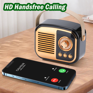 नई 2023 Handsfree एफएम रेडियो विंटेज क्लासिक रेट्रो बॉक्स मिनी पोर्टेबल बीटी स्पीकर वायरलेस - Product Image 5
