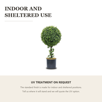 Plante artificielle en pot pour la décoration intérieure |   Boule de buis artificielle lumineuse d'hiver avec LED, aspect réaliste, vert artificiel