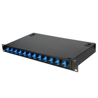Kotak Terminal Serat Optik 2026 HOT 1U SC/UPC FOPP 12 Port Panel Patch Serat Optik 19 Inch Tipe Frame Rakit Rak