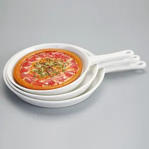 Weimer assadeira redonda multi-tamanho, prato de cozimento para pizza e bolo, pão, bandeja assada, porcelana com alça e a21387