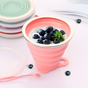 Mug pliable en silicone rose, écologique et personnalisé, tasse en silicone pliable - Product Image 6