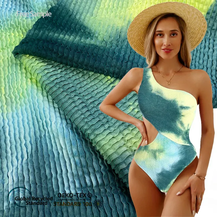 सांस बनावट मैट ड्राई फिट कस्टम डिजिटल मुद्रण ताना बुना हुआ लोचदार 80 20 पॉलियामाइड Elastane Swimwear के कपड़े