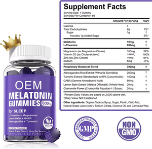 Oazvita OEM/ODM, Etiqueta Privada, suministro <span class=keywords><strong>de</strong></span> fábrica, gomitas <span class=keywords><strong>de</strong></span> melatonina, suplemento <span class=keywords><strong>para</strong></span> <span class=keywords><strong>dormir</strong></span>, cuerpo relajante - Product Image 2