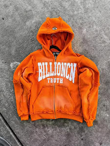 Sudadera recortada de algodón de primera calidad para hombre, ropa de calle, Sudadera con capucha, logotipo bordado personalizable, transpirable para invierno - Product Image 3