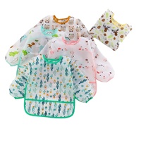 Bavoirs d'Alimentation Imperméables à Manches Longues pour Enfants, Vente en Gros, Bavoirs Bébé à Couverture Complète avec Poche pour Tout-petits