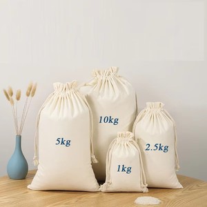 Custom Printed Logo Eco Friendly Gift Packaging Dust Cotton Pouch Cotton <b>Canvas</b> Drawstring Bag with <b>Round</b> Bottom - Product Image 6