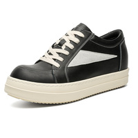 Chaussures pour hommes en cuir de vachette de première qualité, à lacets, durables, à semelle épaisse, augmentant la taille de 8 cm, style américain, pour l'automne