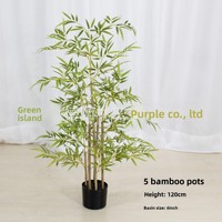Bonsaï artificiel en bambou style minimaliste, pot en plastique écologique, pour intérieur et extérieur, décoration fine pour restaurant, jardin et écran décoratif