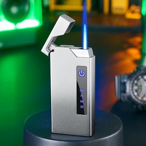 Briquet à <span class=keywords><strong>gaz</strong></span> électrique avec torche coupe-vent rechargeable à flamme bleue, <span class=keywords><strong>charge</strong></span> rapide USB, Smart Touch - Product Image 1