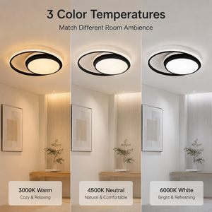 Plafonnier LED moderne pour salon et chambre, télécommande, trois couleurs, intensité variable, surface en acrylique, 120W - Product Image 3