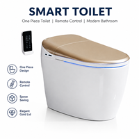 Toilette intelligente monobloc avec bidet intégré et télécommande pour salle de bain d'hôtel
