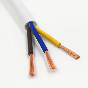 Cabo de alimentação elétrico de cobre, cabo de alimentação de 1.5mm de fio interno flexível 3183y por metro 13 amp 3 core